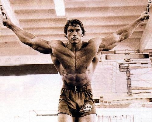 Arnold Lifting Weights